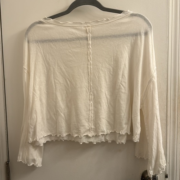 White Flowy Free People Shirt - Picture 3 of 3